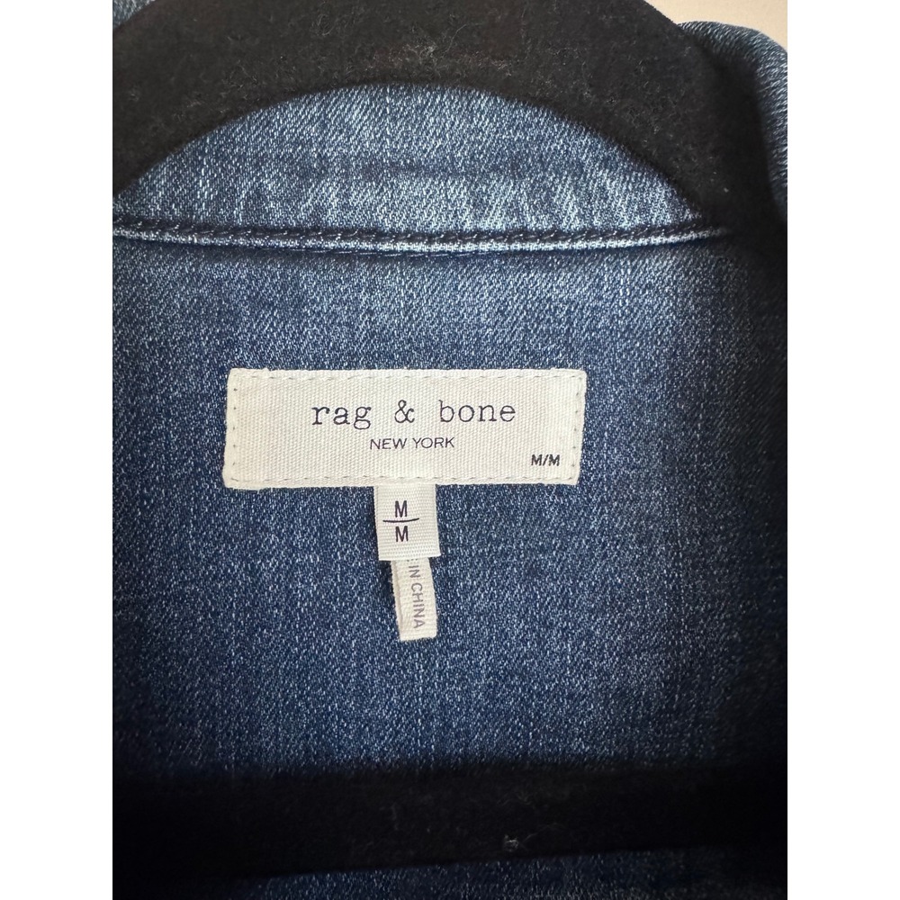 Rag & Bone Jayde Cropped Shacket Jacket Medium Wash Boxy Women's - Picture 7 of 8